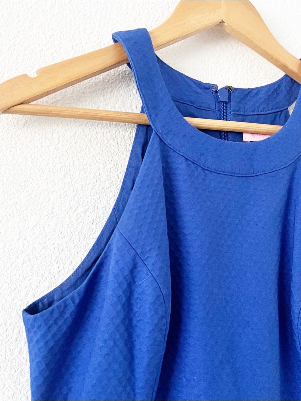 Lilly Pulitzer Ashlyn Bomber Blue Lace Trim Sleeveless Cocktail Mini Dress - Picture 4 of 10